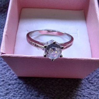 Anillo Plata Ley 925 Compromiso /Solitario Corona