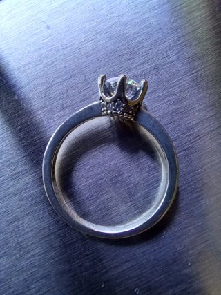 Anillo Plata Ley 925 Compromiso /Solitario Corona