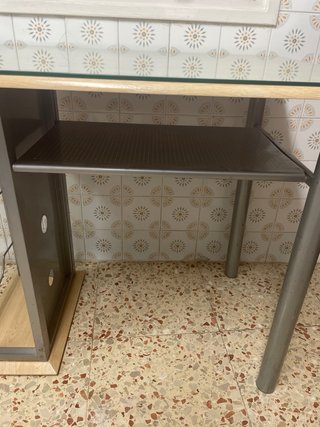 Mesa de cocina cristal y metal