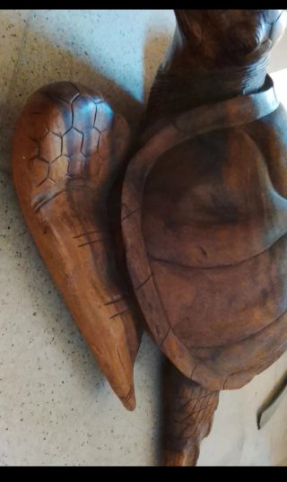 Tortuga gigante.Artesanía Vintage. Madera africana