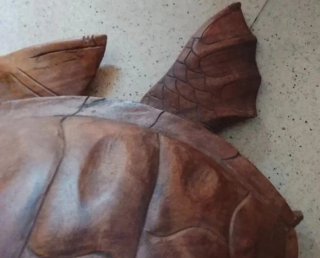 Tortuga gigante.Artesanía Vintage. Madera africana