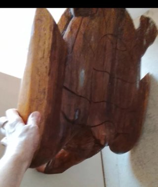 Tortuga gigante.Artesanía Vintage. Madera africana