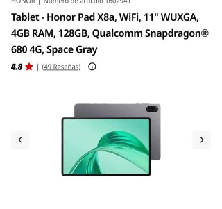 Tablet Honor Pad X8a 11 128GB Gris
