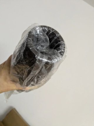Vaso etnico beige e nero
