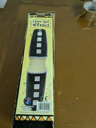 Vaso etnico beige e nero