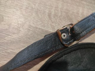 Bandolera cuero y tela étnica