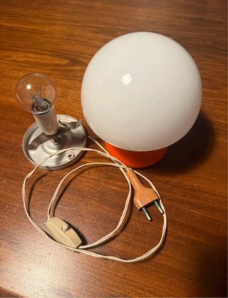 Lampada vintage fungo arancione e bianco
