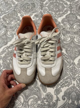 Adidas Samba Piel Blanca y Rosa 37 1/3