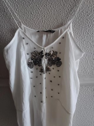 Top Zara tirantes pedrería Talla M