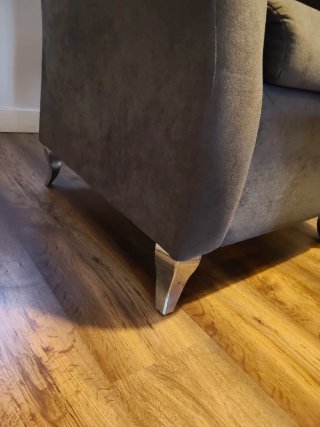 Sillón de tela gris, 6 meses de uso