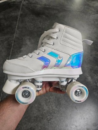 Patines Oxelo Talla 37 Blancos Holográficos