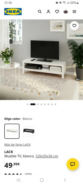 Mueble TV Lack Ikea Blanco