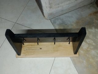 Mensola portaoggetti legno e metallo