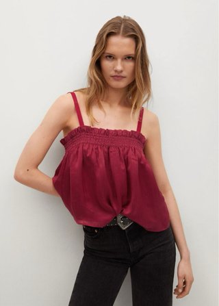 Top tirantes burdeos Mango Talla S