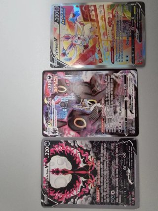 Lote Cartas Pokémon V Sylveon, Umbreon, Moltres