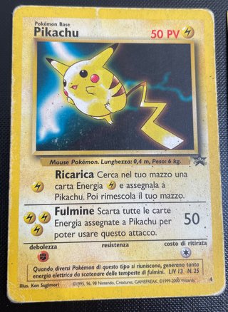 Lotto 4 Carte Pokémon Vintage Pikachu Raichu