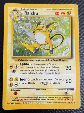 Lotto 4 Carte Pokémon Vintage Pikachu Raichu