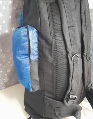 Mochila Senderismo 80L Negra y Azul