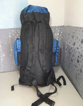 Mochila Senderismo 80L Negra y Azul