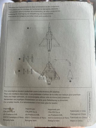 Avión Mirage 2000 Fabbri Escala 1:100