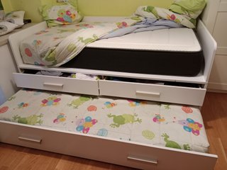 Cama nido 90x180 blanca con colchón arriba nuevo