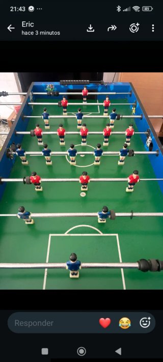 Futbolín azul con 9 juegos