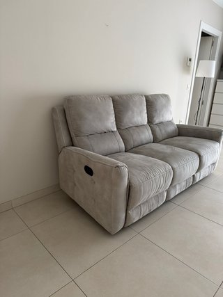 Sofá 3 plazas reclinable gris
