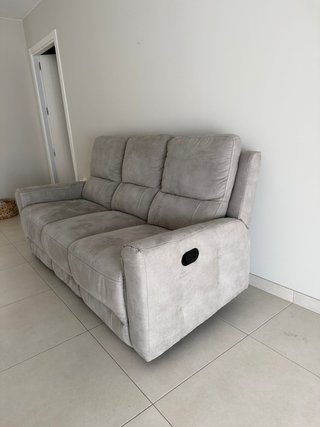 Sofá 3 plazas reclinable gris