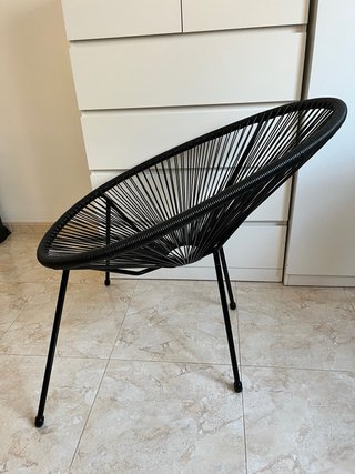 Silla Acapulco negra patas desmontables
