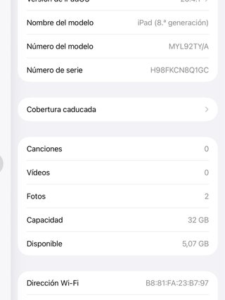 iPad 8va Generación Plata