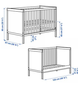 Cuna Ikea Sundvik Blanca y colchón