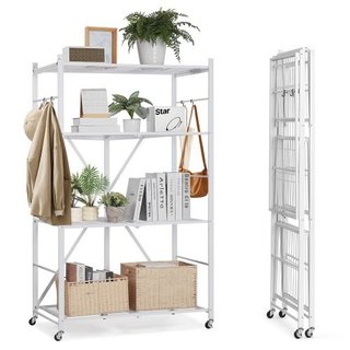 4-Tier Foldable Storage Shelf, 36W x 21D x 60 H Inch
