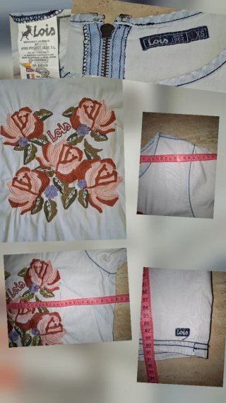 38/40, LOIS, vestido vaquero con bordados