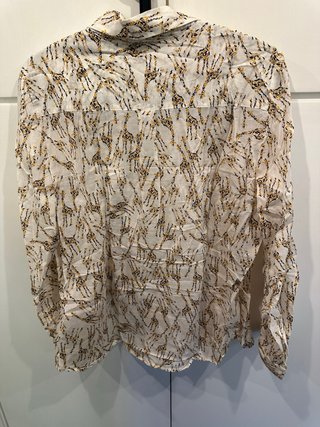 Camicia Caroll Donna Stampa Giraffe Bianca Taglia