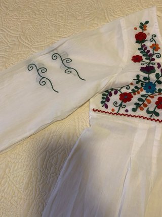 Vestido playero bordado mexicano talla única