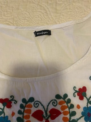 Vestido playero bordado mexicano talla única