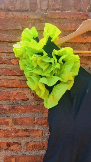 Vestido Flamenca Negro y Verde T.38-40