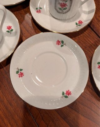 Set 6 Tazzine Caffè Vintage Porcellana Oro