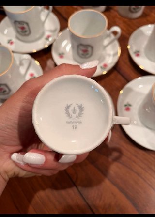 Set 6 Tazzine Caffè Vintage Porcellana Oro