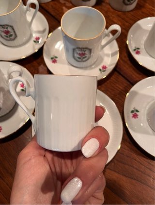 Set 6 Tazzine Caffè Vintage Porcellana Oro
