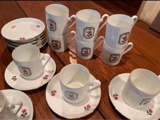 Set 6 Tazzine Caffè Vintage Porcellana Oro
