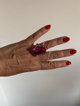 Anillo Luxenter Plata Piedra Fucsia