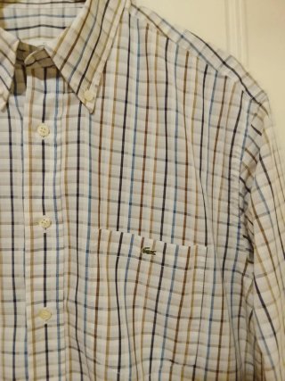 Camisa Lacoste Hombre Beige/Marrón Talla 41