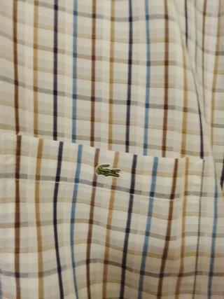 Camisa Lacoste Hombre Beige/Marrón Talla 41