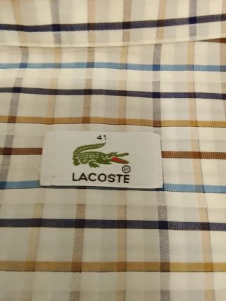 Camisa Lacoste Hombre Beige/Marrón Talla 41