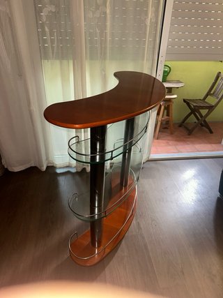 Mesa Bar Madera y Cristal