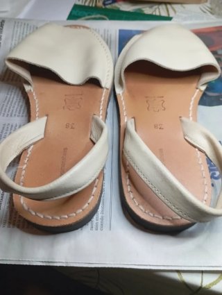Menorquinas Beige/Blanco Talla 35