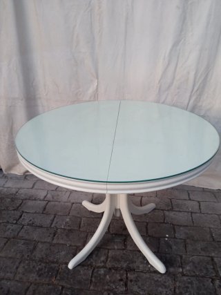 Mesa extensible de comedor vintage restaurada.