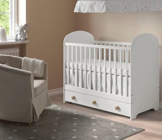 Cuna blanca IKEA Gonatt con cajones