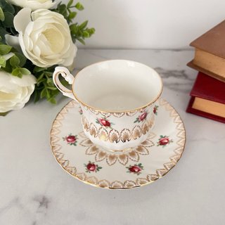 Taza y plato porcelana inglesa Rosina